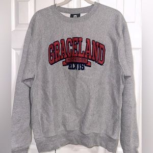 Men’s Graceland Memphis TN Elvis Grey Crewneck.